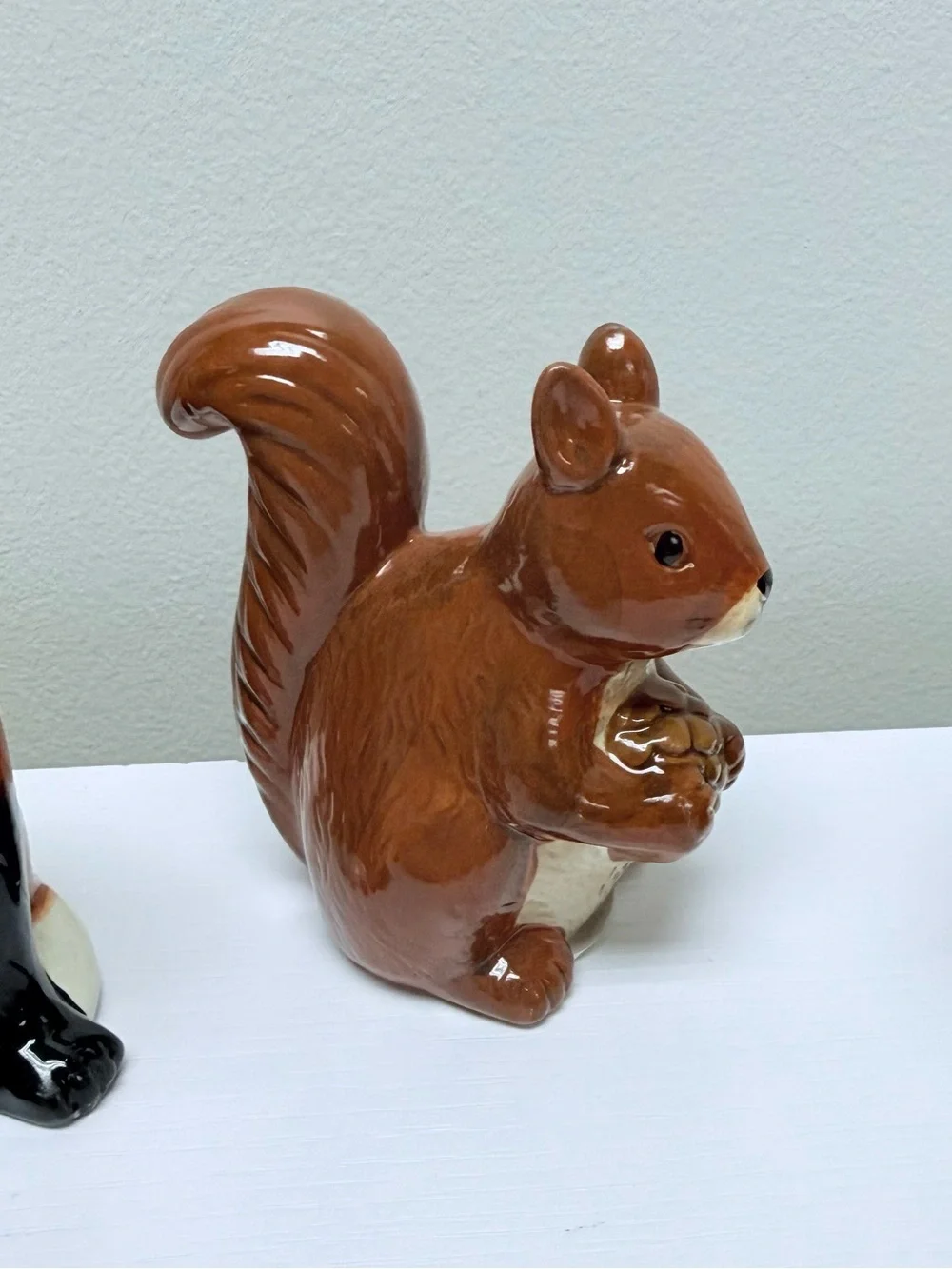 Full Set Ceramic Woodland Figurals, Brown Fox, Bunny, & Squirrel